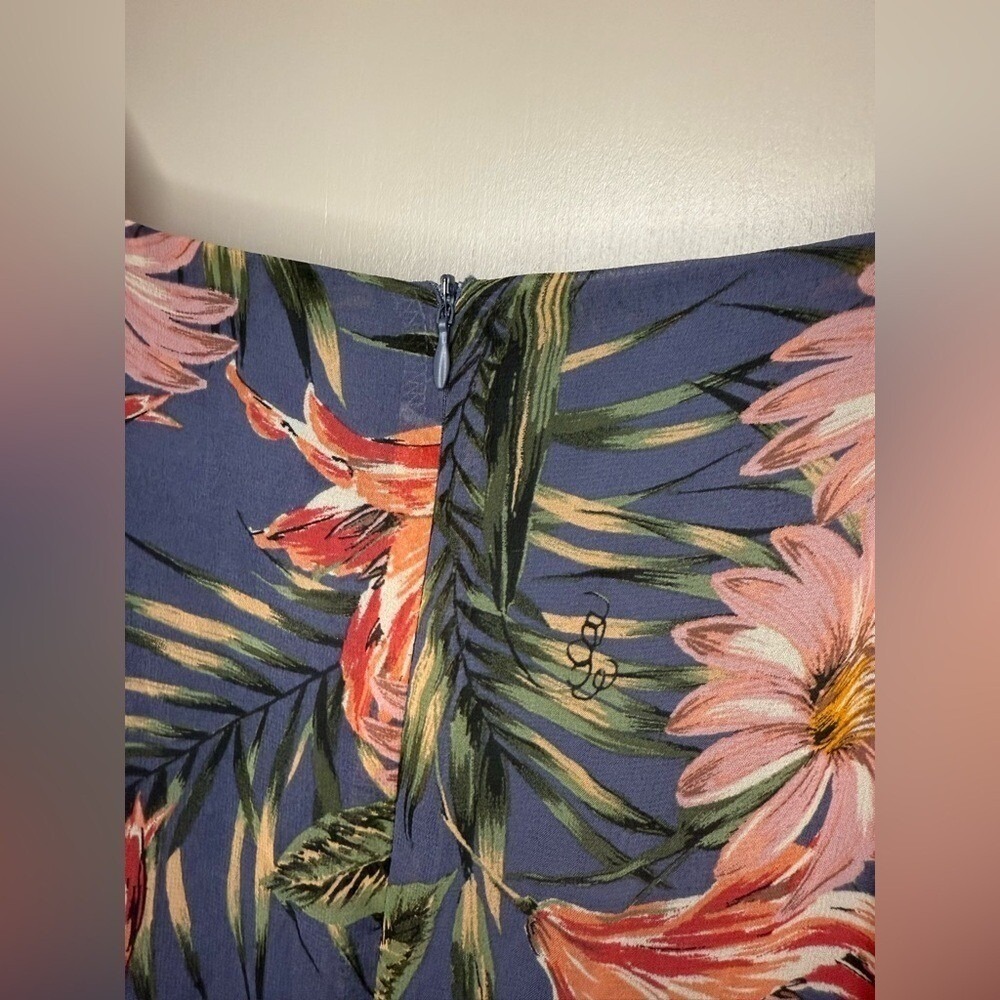 Julia Jordan Floral Midi Dress Wedding Guest Cottagecore Wrap Blue Pink Size 10 - Picture 8 of 9